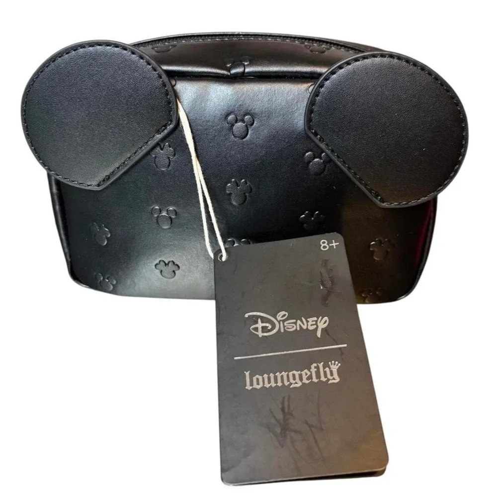 Loungefly Disney Mickey Mouse Cosmetic‎ Bag Embossed Ears Icon NWT